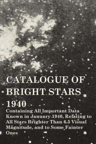 Cover of Catalogue of Bright Stars 1940