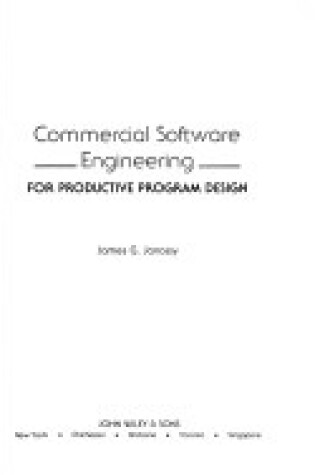 Cover of Commercial Software Engineering