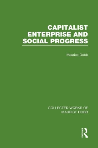 Cover of Capitalist Enterprise and Social Progress