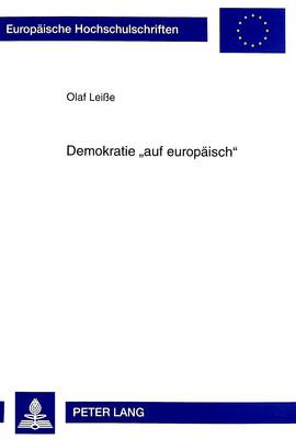 Book cover for Demokratie -Auf Europaeisch-