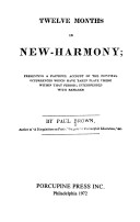 Book cover for Twelve Months in New Harmony