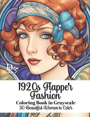 Book cover for 1920s Flapper Fashion - Coloring Book in Grayscale