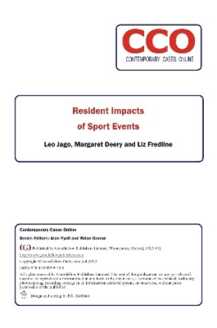 Cover of Resident Impacts of Sport Events