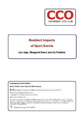 Book cover for Resident Impacts of Sport Events