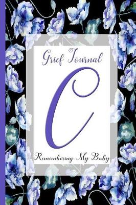 Book cover for Blue Watercolor Flowers, Monogram Letter C