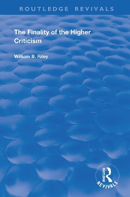 Book cover for The Finality of the Higher Criticism