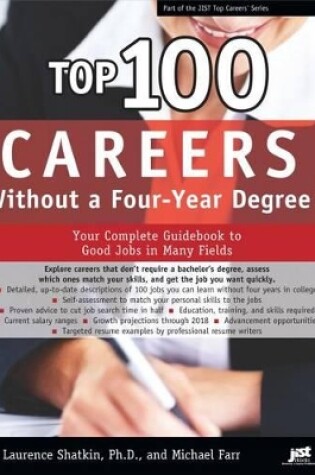 Cover of 100 Careers W/O 4-Yr Degree 10e Epub