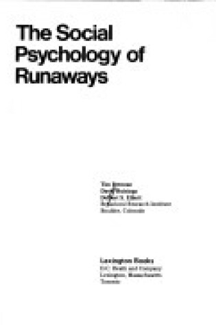 Cover of Social Psychology of Runaways