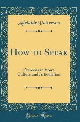 Cover of How to Speak