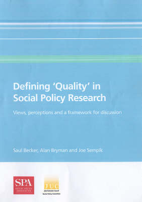 Book cover for Defining 'Quality' in Social Policy Research