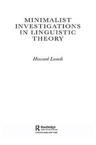 Cover of Minimalist Investigations in Linguistic Theory