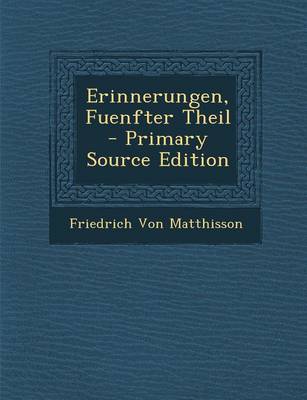 Book cover for Erinnerungen, Fuenfter Theil