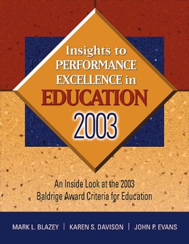 Book cover for Insights to Performance Excellence in Education