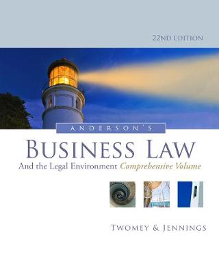 Book cover for Anderson's Business Law and the Legal Environment, Comprehensive Volume