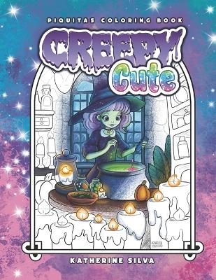 Book cover for Piquitas Coloring Book Creepy Cute