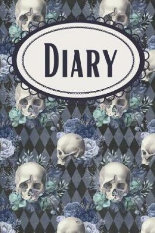 Cover of Gothic Diamonds Blue Floral Skull Diary