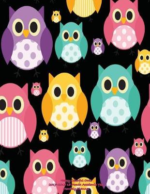 Book cover for Happy Colorful Owls 2017-2018 18 Month Academic Year Monthly Planner