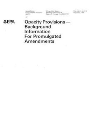 Cover of Background Information For Promulgated Amendments