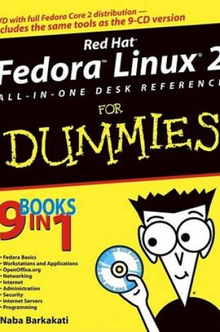 Cover of Red Hat Fedora Linux 2 All-in-One Desk Reference For Dummies