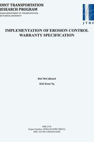 Cover of Implementation of Erosion Control Warranty Specification