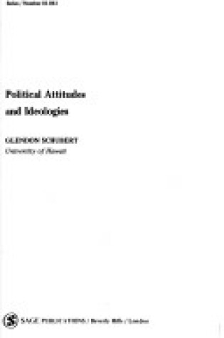 Cover of Political Attitudes and Ideologies