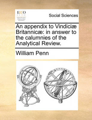 Book cover for An Appendix to Vindici] Britannic]