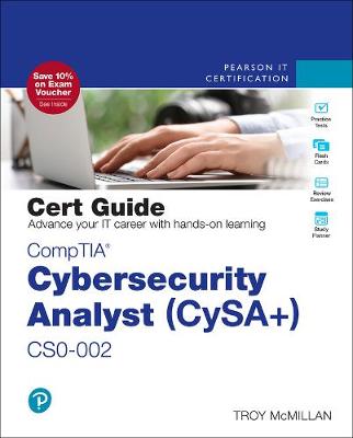 Book cover for CompTIA Cybersecurity Analyst (CySA+) CS0-002 Cert Guide