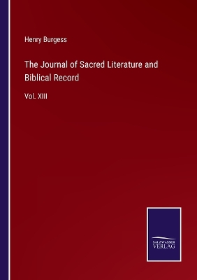 Book cover for The Journal of Sacred Literature and Biblical Record