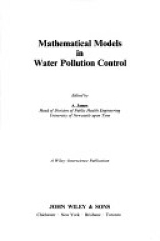 Cover of Mathematical Models in Water Pollution Control