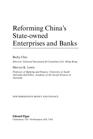 Cover of Reforming China’s State-owned Enterprises and Banks
