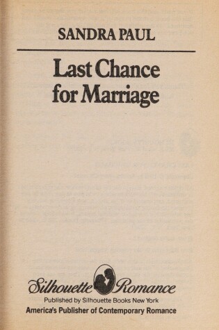 Cover of Last Chance for Marriage