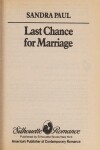 Book cover for Last Chance for Marriage
