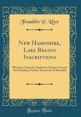 Book cover for New Hampshire, Lake Region Inscriptions