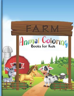 Book cover for Farm Animal Coloring Books For Kids