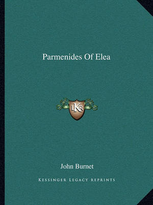 Book cover for Parmenides of Elea