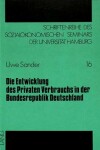 Book cover for Die Entwicklung Des Privaten Verbrauchs in Der Bundesrepublik Deutschland