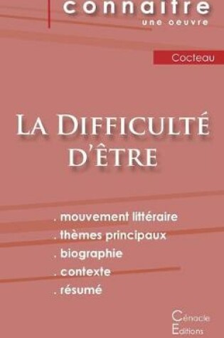 Cover of Fiche de lecture La Difficulte d'etre de Jean Cocteau (Analyse litteraire de reference et resume complet)