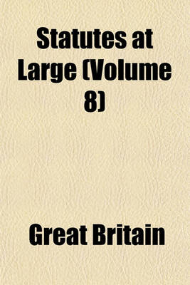 Book cover for Statutes at Large Volume 8