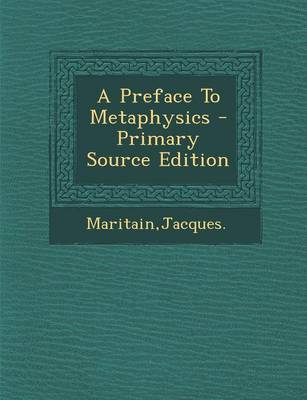 Book cover for A Preface to Metaphysics