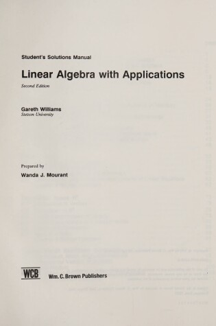 Cover of Student Solutions Manual: Ssm Linear Algebra W/App