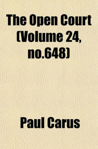 Cover of The Open Court (Volume 24, No.648)