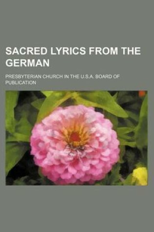 Cover of Sacred Lyrics from the German