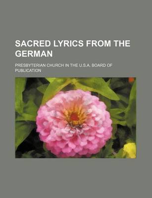 Book cover for Sacred Lyrics from the German