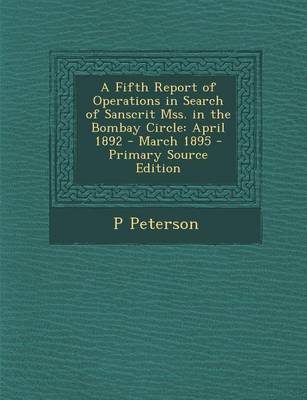 Book cover for Fifth Report of Operations in Search of Sanscrit Mss. in the Bombay Circle