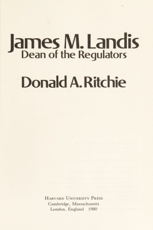 Cover of James M.Landis