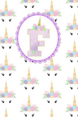 Book cover for Unicorn Monogram Journal - Letter F