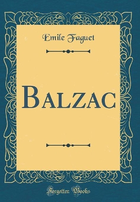 Book cover for Balzac (Classic Reprint)