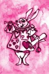 Book cover for Alice in Wonderland Watercolour Journal - White Rabbit With Trumpet (Pink)