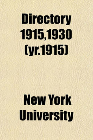 Cover of Directory 1915,1930 (Yr.1915)