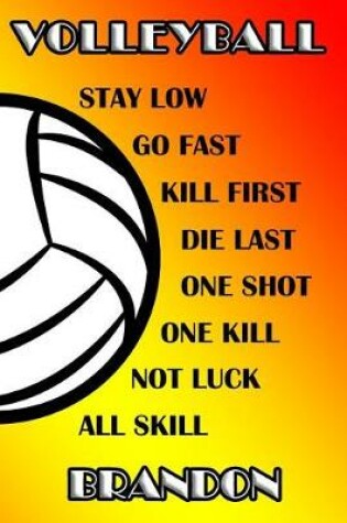 Cover of Volleyball Stay Low Go Fast Kill First Die Last One Shot One Kill No Luck All Skill Brandon
